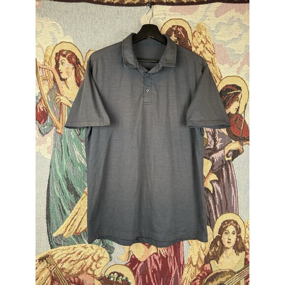 Lululemon Mens Evolution Polo Shirt Gray M Golf Performance Stretch Athletic - Picture 1 of 8